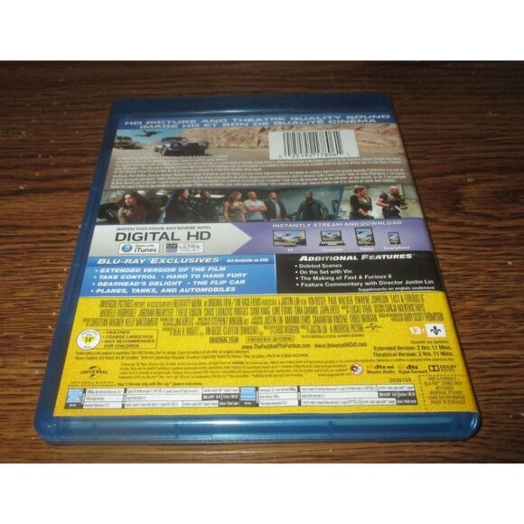 Fast and Furious 6 (Blu-ray Disc, 2013,-2-Disc Set, Canadian) Paul Walker - Picture 3 of 3